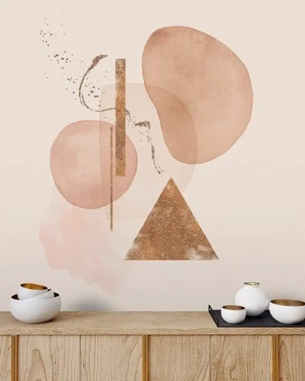 vizon ve bej modern geometrik uc boyutlu duvar kagidi luks dekorasyon