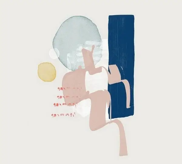 soyut geometrik formlar ve toprak tonlari modern duvar kagidi sanatsal dekorasyon