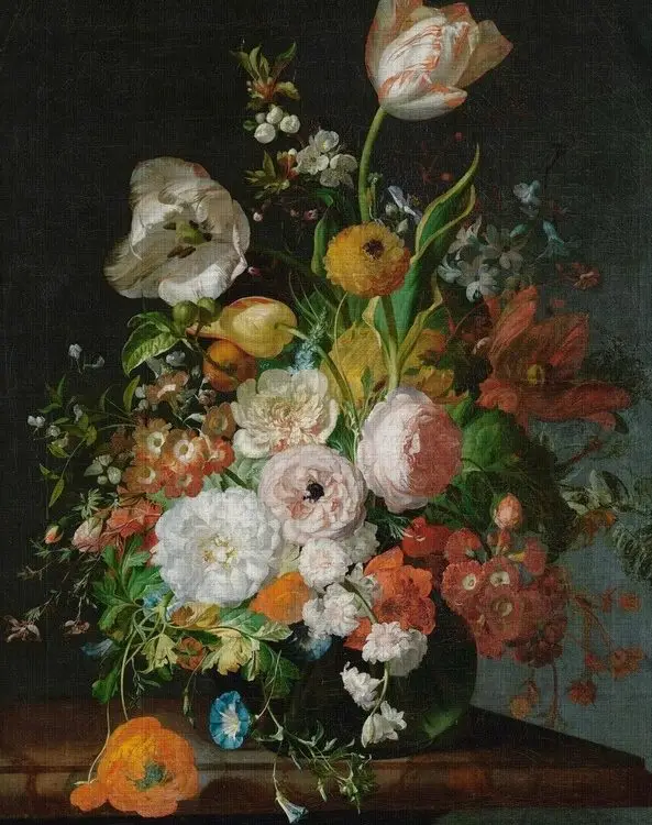 ebedi buket karanliktaki isik yagli boya duvar kagidi