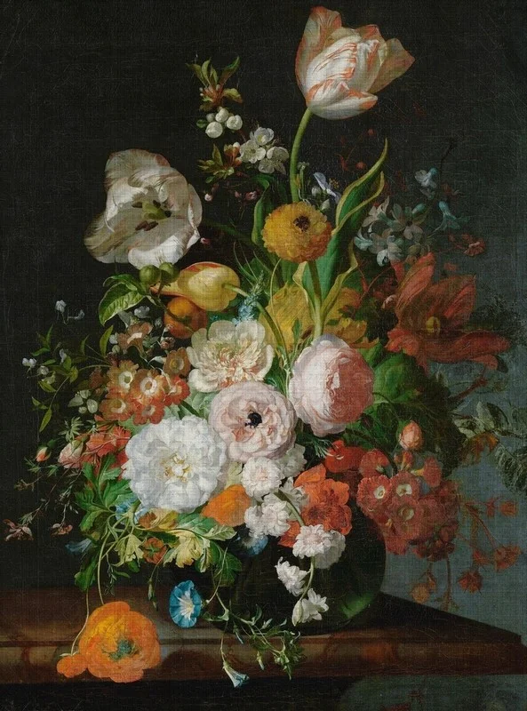 ebedi buket karanliktaki isik yagli boya duvar kagidi