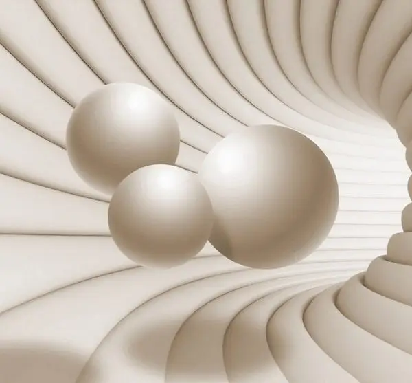 3d sarmal tunel ve kure temali vizon modern duvar kagidi dekorasyon