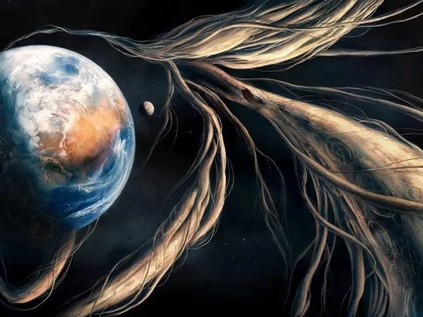 evrensel bag dunya ve kozmik kordon temali 3d duvar kagidi