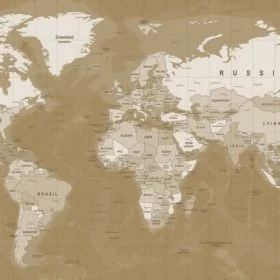 antik kesif atlasi sepia tonlu 3d dunya haritasi duvar kagidi