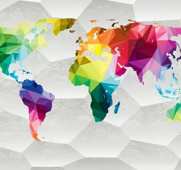 gokkusagi kristal atlasi geometrik 3d dunya haritasi duvar kagidi