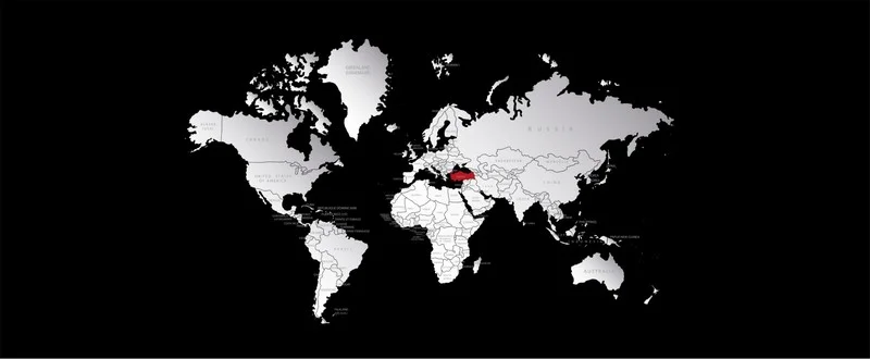vatan odagi atlasi siyah uzeri kirmizi turkiye detayli 3d dunya haritasi duvar kagidi
