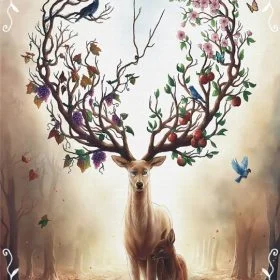 yasam dongusu masalsı geyik 3d hayvan temali duvar kagidi