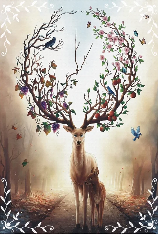 yasam dongusu masalsı geyik 3d hayvan temali duvar kagidi