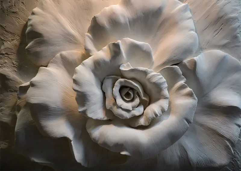 inci ekru dev gul rolyef duvar kagidi