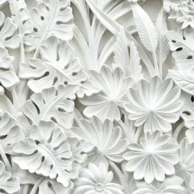 yelpaze palmiyesi ve starlice rolyef sanat duvar kagidi
