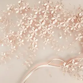 gumus govdeli beyaz erik cicegi agaci 3d rolyef duvar kagidi