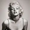 modern iç mekanlar için siyah beyaz Marilyn Monroe portre desenli dijital baskı duvar kağıdı.
