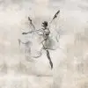 Modern sanat teknikleriyle hazırlanmış dans eden balerin figürlü duvar kağıdı.