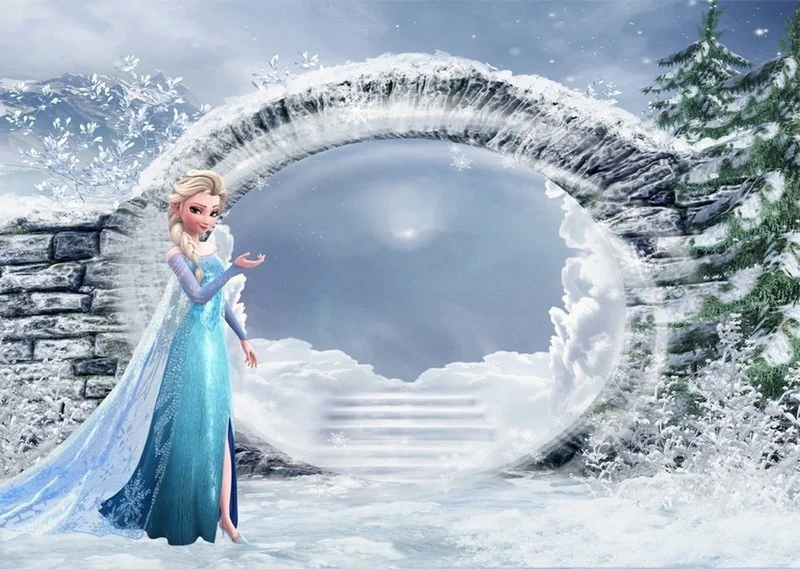 isilti elsa frozen karlar ulkesi 3d cocuk odasi duvar kagidi