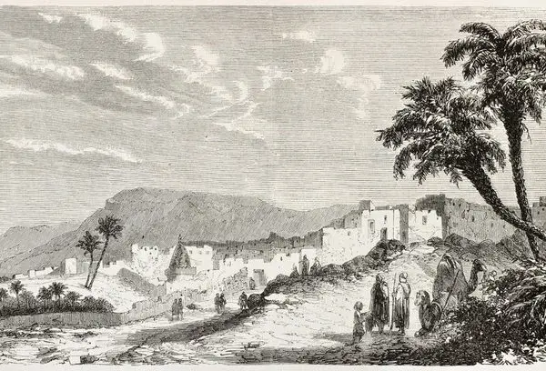 Trendyol palmiye ağaçlı ve develerle kervan desenli oryantalist duvar posteri bursa ve Hepsiburada tarihi Orta Doğu köy manzaralı duvar kağıdı modelleri bursa