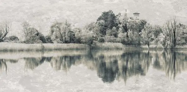 Trendyol gri monochrome göl manzaralı duvar posteri bursa ve Hepsiburada suluboya etkili ağaçlı duvar kağıdı modelleri bursa