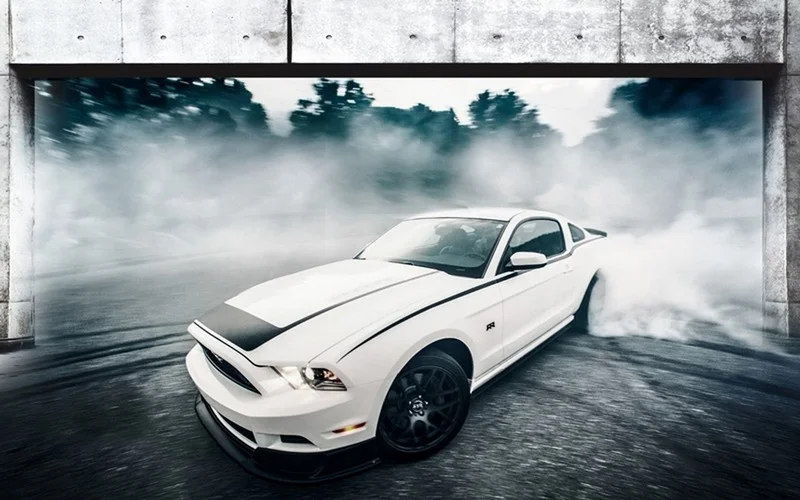 adrenalin beyaz mustang drift duvar kagidi