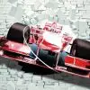 dinamik kirmizi f1 yaris arabasi 3d duvar kirigi tasarim duvar kagidi