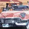 marjinal pembe cadillac route 66 illustrasyon duvar kagidi
