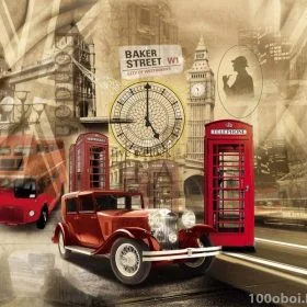 prestijli londra telefon kulubesi ve klasik araclar duvar kagidi