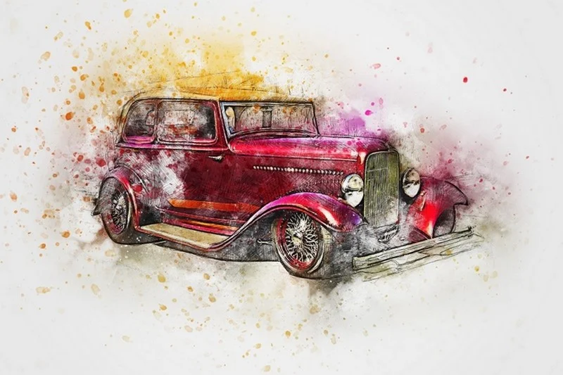 isyankar hot rod klasik araba illustrasyon duvar kagidi