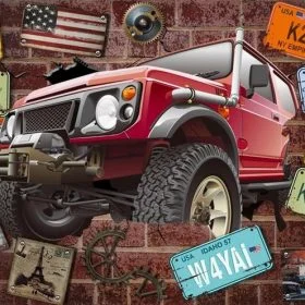 maceraci off road arazi araci ve retro plaka duvar kagidi