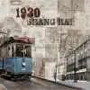 nostalji esintisi 1930 sanghay tramvay temali vintage kolaj duvar kagidi