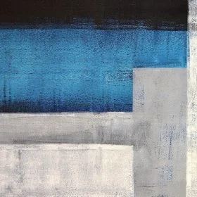 Modern Sanat Mavi ve Siyah Soyut Fırça Darbeli Duvar Kağıdı Yılmaz Home Collection