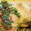 altin imparatorluk bonsai agaci ve antik cin tapinaklari 3d duvar kagidi