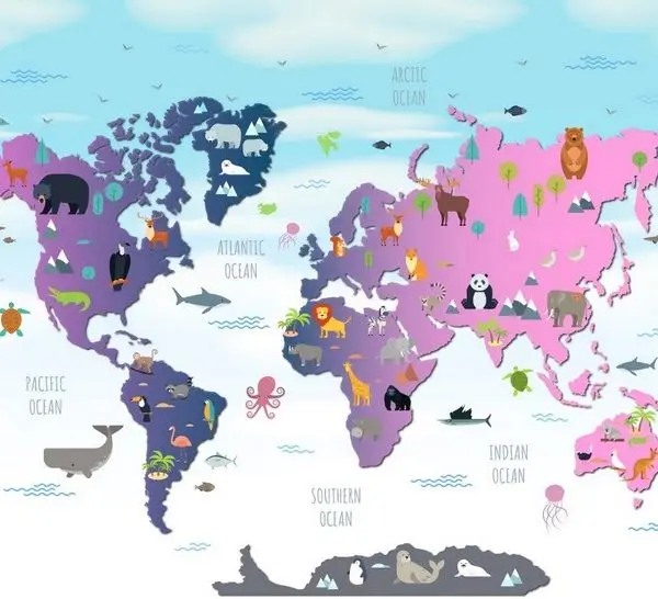 lila dusler atlasi pembe ve mor 3d cocuk duvar kagidi