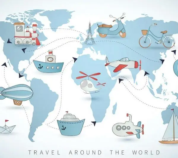 goklerin nostaljik rotasi ucakli ve balonlu 3d bebek duvar kagidi