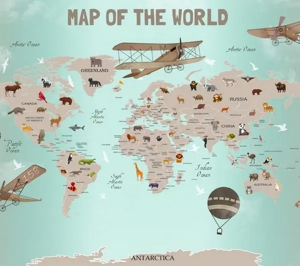 goklerin kasifi nostaljik ucakli 3d cocuk duvar kagidi