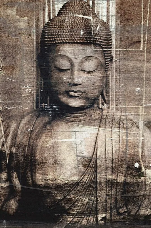 zen tapinagi antik tas dokulu buddha 3d duvar kagidi