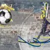Trendyol sarı mavi futbol yazılı duvar kağıdı ve Hepsiburada tuğla desenli sporcu posteri bursa