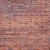 Koyu mürdüm ve canlı kiremit tonlarında, beyaz derzli, 3D etkili klasik harman tuğla duvar kağıdı.