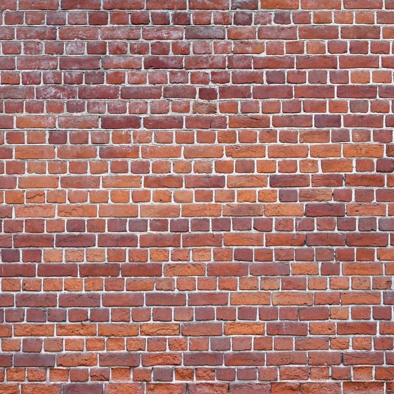 Koyu mürdüm ve canlı kiremit tonlarında, beyaz derzli, 3D etkili klasik harman tuğla duvar kağıdı.