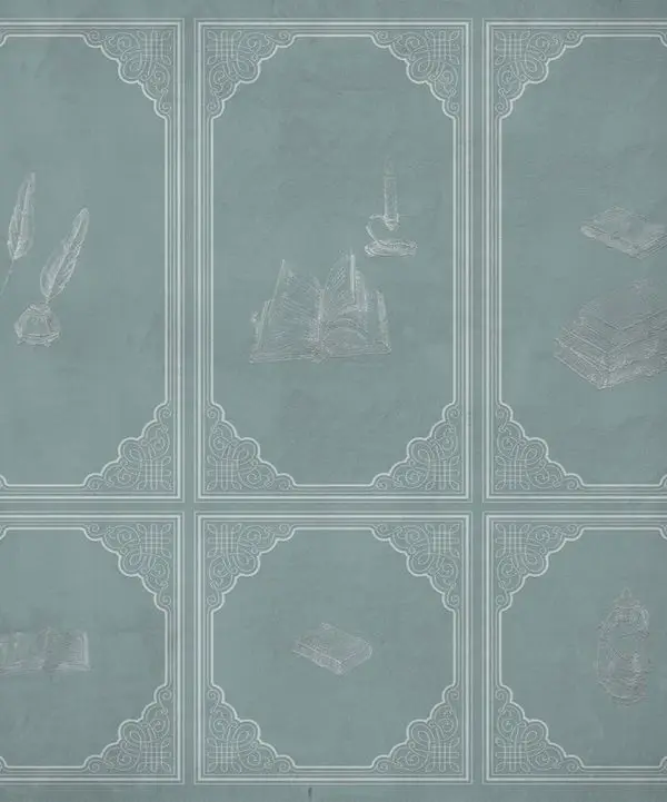 bilge odasi nostaljik cizimli 3d duvar kagidi