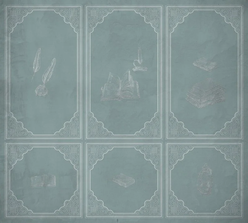 bilge odasi nostaljik cizimli 3d duvar kagidi