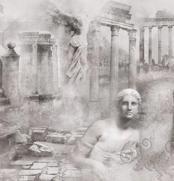 Trendyol Roma harabeleri duvar kağıdı ve Hepsiburada Nike heykeli antik poster, Bursa duvar kağıdı modelleri için Edofleks ve Dekoros stili premium dijital baskı.