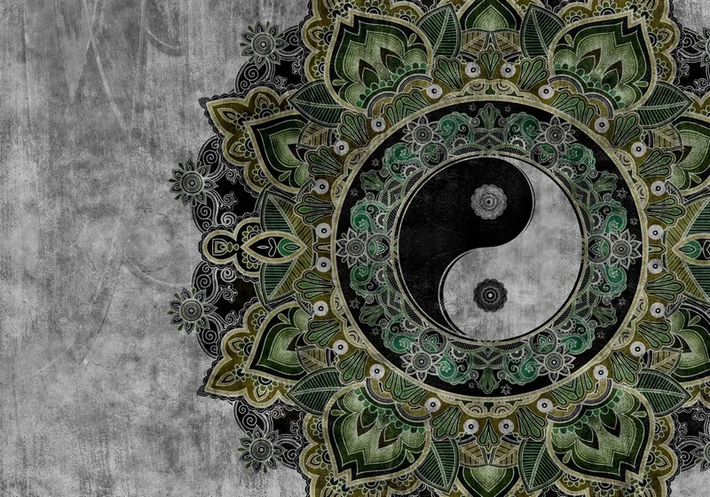Trendyol yeşil mandala desenli yin yang duvar kağıdı bursa ve Hepsiburada doğa temalı meditasyon duvar posteri bursa