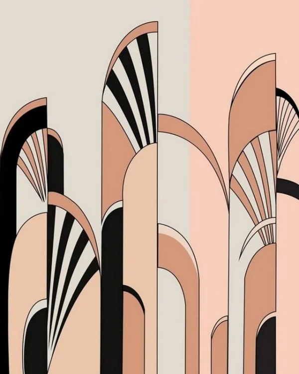 3d soyut sanat temali pudra ve gold modern duvar kagidi bohem dekorasyon