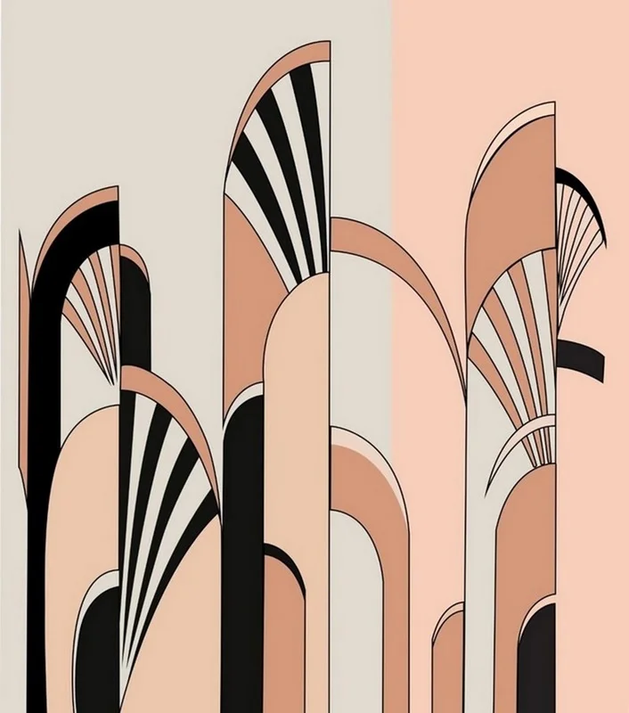 3d soyut sanat temali pudra ve gold modern duvar kagidi bohem dekorasyon