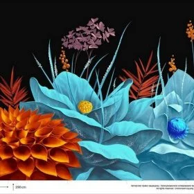 Trendyol siyah zemin üzerine sanatsal turuncu yıldız çiçeği ve türkuaz nilüfer desenli duvar posteri bursa ve Hepsiburada modern büyük çiçekli siyah duvar kağıdı modelleri