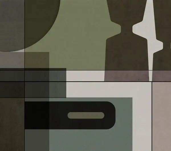 modern soyut geometrik haki yesil yaprak temali duvar kagidi sanatsal dekor