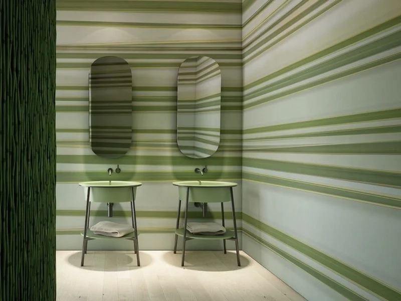 Trendyol yeşil yatay çizgili modern duvar posteri bursa ve Hepsiburada fıstık yeşili şeritli duvar kağıdı modelleri bursa