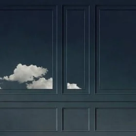 gece mavisi modern panel cerceveli ve bulutlu 3d duvar kagidi