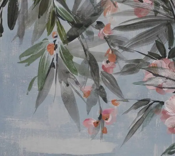 Trendyol pastel mavi zemin üzerine suluboya kiraz çiçeği desenli duvar posteri bursa ve Hepsiburada modern botanik çiçekli duvar kağıdı modelleri