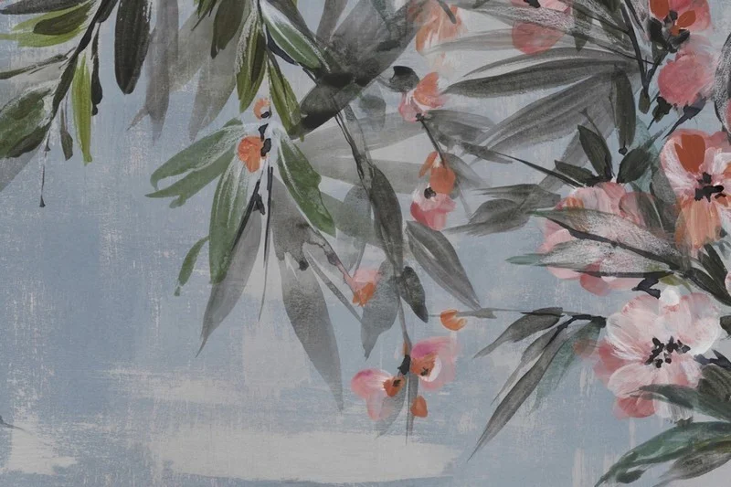 Trendyol pastel mavi zemin üzerine suluboya kiraz çiçeği desenli duvar posteri bursa ve Hepsiburada modern botanik çiçekli duvar kağıdı modelleri