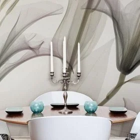 Trendyol modern illüzyon şeffaf zambak çiçekli duvar posteri bursa ve Hepsiburada minimalist füme botanik duvar kağıdı modelleri