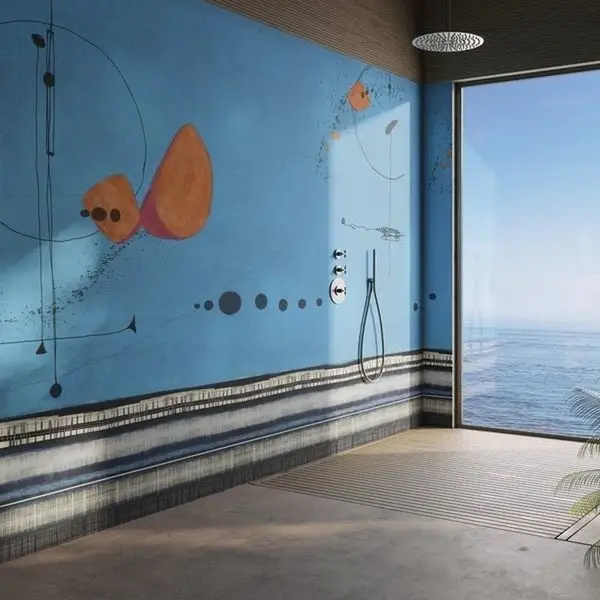 Trendyol turuncu ve mavi soyut desenli duvar posteri bursa ve Hepsiburada modern boya akıntılı duvar kağıdı modelleri bursa