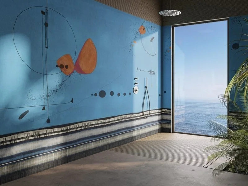 Trendyol turuncu ve mavi soyut desenli duvar posteri bursa ve Hepsiburada modern boya akıntılı duvar kağıdı modelleri bursa